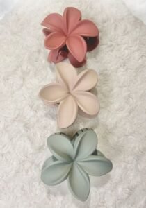 Matt Hair Flower Claw Clips (Pack of 3)