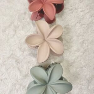 Matt Hair Flower Claw Clips (Pack of 3)
