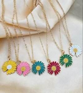 Multicolour Sunflower Charms Choker Necklace (1 Pc)