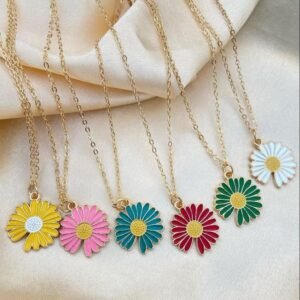 Multicolour Sunflower Charms Choker Necklace (1 Pc)