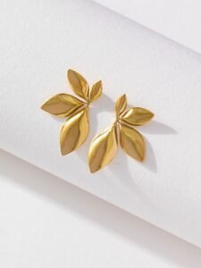 Willow & Stone Elegant Gold Leaf Earrings