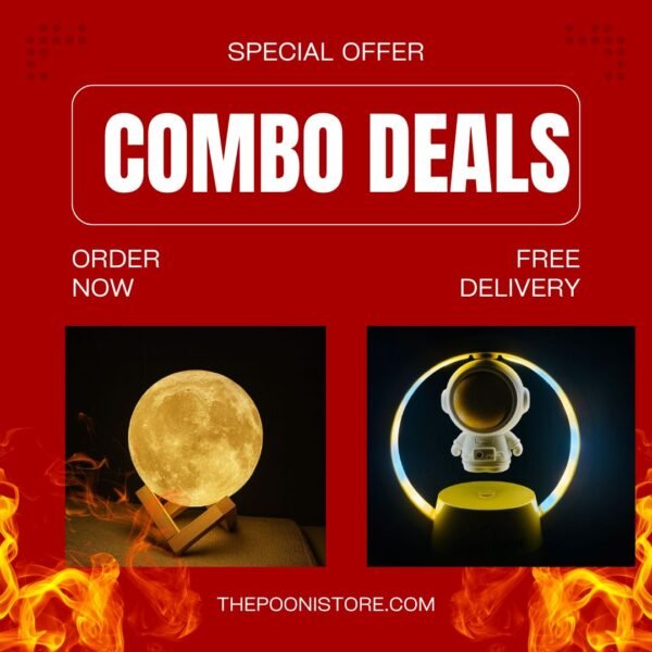 3D Moon Lamp + Hanging Astronaut Combo