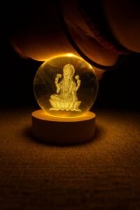 Crystal Ball Lamps Combo (Laxmi+Ganesh) (Pack of 2)