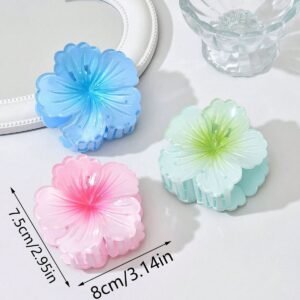🌺 Hibiscus Flower Claw Clip – Elegant & Stylish (Pack of 3)