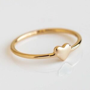 Korean Anti Tarnish Heart Shape Small Ring