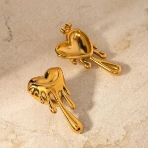 Korean Melting Heart Anti Tarnish Earrings